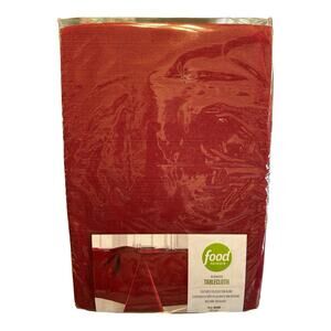 NEW Food Network Tablecloth 70” Round Ribbed Red Cotton/Poly NIP
